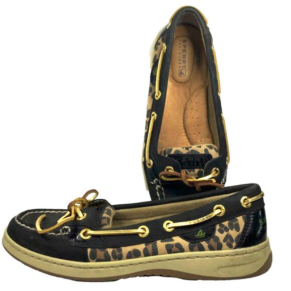 Sperry Top-Sider Woman's Sz 6(M) Leopard-Print Leather Boat Shoes 9101882 - CH73 - Picture 1 of 7
